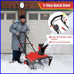 120V 15Amp Snow Blower 20 Electric Snow Thrower with180° Rotatable Chute 2 Lights