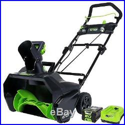 20 80V Cordless Snow Thrower 2.0 AH Battery Included Blower Driveway Sidewalk
