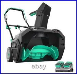 20 Cordless Snow Blower Brushless Motor, 2 Batteries, Charger. Single-Stage