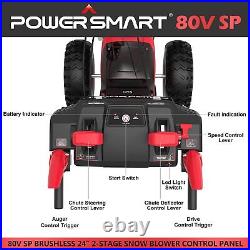 24Inch 80V 6.0Ah Cordless Snow Blower 2-Stage Snow Thrower withBattery and Charger