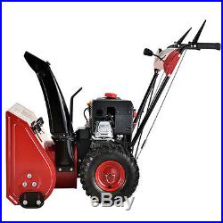 24 inch Snow Blower Snow Thrower Two Stage Electric Start 212cc Gas Snow Engine