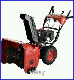 28 Inch 252cc Two Stage Electric Start Gas Snow Blower Thrower W Heated Grips