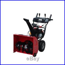 2-Stage 208cc Electric and Manual Start Gas Powered Snow Blower with Headlight