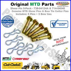 738-04124A 5PK Shear pins/cotter for MTD, CUB & Troy-bilt Snow Throwers REAL OEM