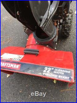 CRAFTSMAN SNOW BLOWER 5hp 22 INCH 2 STAGE ELECTRIC START RUNS GOOD Pick Up NY