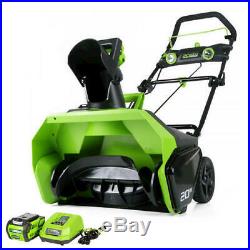Cordless Electric Snow Blower 20 Thrower LED Lights Lithium Ion Battery Charger