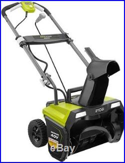 Cordless Snow Blower Ryobi 20 in. 40-Volt Lithium-Ion Electric LED Headlights