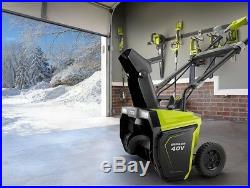 Cordless Snow Blower Ryobi 20 in. 40-Volt Lithium-Ion Electric LED Headlights
