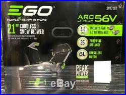 EGO 21 56V Li-Ion Cordless Electric Snow Blower with2-Batteries & Charger SNT2102