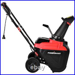 Electric Push Snow Blower Thrower Corded Single Stage 21 Inch Red 15 AMP 120V