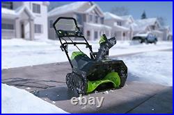 GreenWorks 2600402 Pro 80V 20-Inch Cordless Snow Thrower, 2Ah Battery & Charger