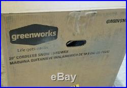 GreenWorks 80V 20 Cordless Snow Thrower Open Box