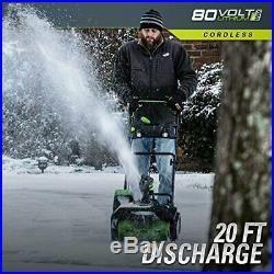 GreenWorks PRO 20 inch 80V Cordless Snow Thrower, Battery Not Included (2600402)