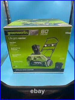 GreenWorks Pro 60V Cordless 20 Brushless Snow Thrower with 6.0 Ah Battery SN60L61