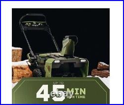 Green Machine 21 in. Single Stage Electric Snow Blower withBattery and Charger