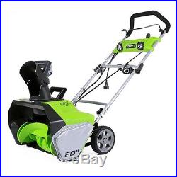Greenworks 13-Amp 20-Inch Corded Snow Thrower With Dual LED Lights 2600202