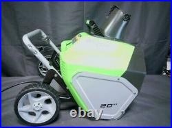 Greenworks 2600202 13A 20 Corded Electric Snow Thrower With Light Kit New
