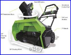 Greenworks 26272 Gmax 20 in. 40V Cordless Snow Thrower with4.0Ah Battery & Charger