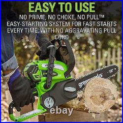 Greenworks 40V 12-Inch Cordless Chainsaw, 2.0Ah Battery and Charger Included