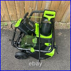 Greenworks 60V Lithium Max 20 in Cordless Snow Blower 2.0 Battery & Charger NEW