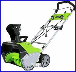 Greenworks Corded Electric Snow Blower Thrower 13-Amp 20 withLED Lights 2600202