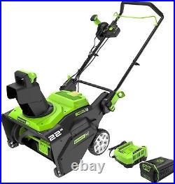 Greenworks Pro 80V 22 inch Snow Blower SNB404 with 4AH Battery and Rapid Charger
