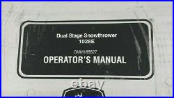 John Deere 1028E Dual Stage Snowblower Operator's Manual OMM165527