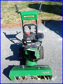 John Deere 26 Snow Blower Two Stage Model 726E Low Hours Excellent Condition