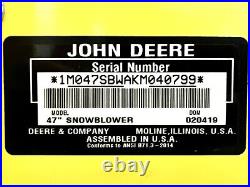 John Deere 47 inch snowblower