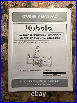 Kubota BX2822A 55 inch Commercial Snowblower