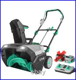 Litheli 2x20V Cordless Snow Blower, 20'' MISSING 1 BATTERY KH-C52