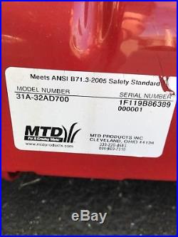MTD Yard Machines 2 Stage 179cc 2 stage snowblower Excellent Cond #31A-32AD700