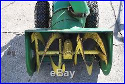 Nice John Deere 826, 2 stage snow blower with electric start, chain runs great