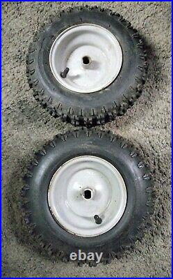 Pair of MTD Craftsman Snowblower Wheels & 4.10 6 Tires For Double D Flat Axle