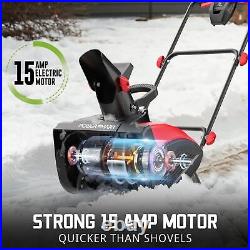 PowerSmart 18-Inch Corded Snow Blower, Electric Snowthrower with 15-Amp Motor DB