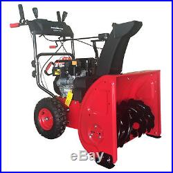 PowerSmart 24 Inch 2 Stage Electric Start Gas Snow Blower with Power Assist