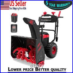 PowerSmart 24-Inch NO Gas Cordless Snow Blower Electric Start With LED Light USA