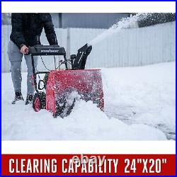 PowerSmart 2-Stage 24-Inch Gas Powered Snow Blower 212cc Electric Start with Oil