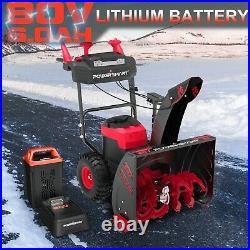 PowerSmart Cordless Snow Blower 24 Inch 2 Stage 80V 6.0Ah with Battery&Charger
