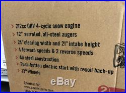 PowerSmart DB72024PA 2-Stage Gas Snow Blower with Power Assist, 24 Remote Chute