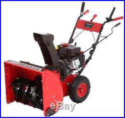 PowerSmart Snow Blower 24in Gas 208cc Two-Stage Electric Manual Start Engine NEW