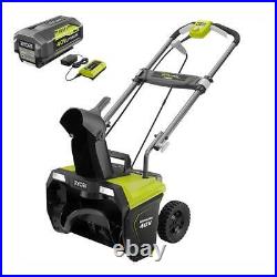 RYOBI Cordless Electric Single Stage Snow Blower 40-Volt 20 Battery Charger