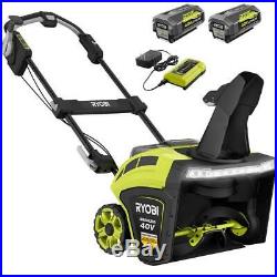 RYOBI RY40860 21 in. 40-Volt Brushless Cordless Electric Snow Blower with Two