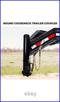 Round Tubing Gooseneck 2-5/16 Trailer Hitch Ball Coupler 25K lbs 8 Adjustment