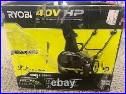 Ryobi 40V HP Brushless 18 in. Single-Stage Cordless Electric Snow Blower with 6
