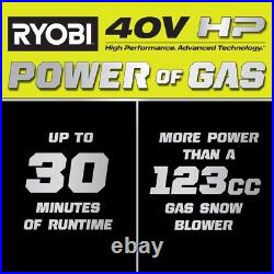 Ryobi RY40809VNM 40V HP Brushless 18 in. Single-Stage Cordless Electric Snow Blo