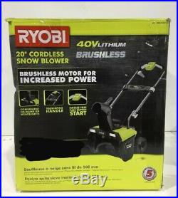 Ryobi RY40840 20 Inch 40 V Brushless Cordless Electric Snow Blower
