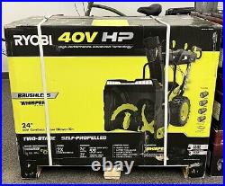 Ryobi RY40870 40V HP Brushless Whisper 24 Cordless Electric Snow Blower