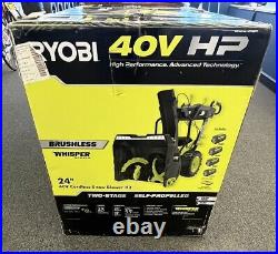 Ryobi RY40870 40V HP Brushless Whisper 24 Cordless Electric Snow Blower