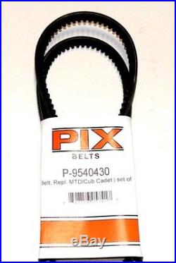 Set of 2 Pix Belts Replaces MTD 754-0430A 9540430A 954-0430B 7540430 9540430